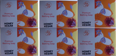 Longlife Premium Bathing soap Honey Kesar 100gm Pack of 6(6 x 100 g)