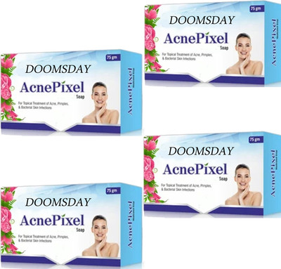 DOOMSDAY ACNE PIXEL SOAP FOR TREATMENT ACNE PIMPLE & BACTERIAL SKIN INFECTION PACK OF 4(4 x 75 g)