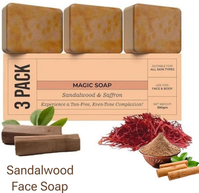 GreenAroma Essential Ghar Soaps Magic Soap Sandal Wood(3 x 100 g)