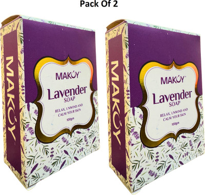 MAKOY Lavender Soap - Natural Skincare for Healthy | Glowing | and Refreshing Skin(2 x 100 g)