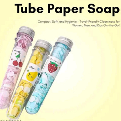 ghorela 3 AB Travel Soft Paper Soap Flower Design Tube Shape Bottle MULTICOLOR(3 g)