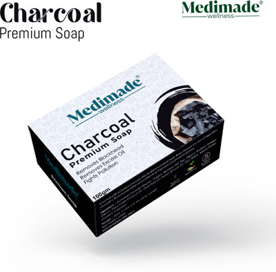 Medimade Activated Charcoal Premium Soap Soft, Smooth, Moisturised Skin(100 g)