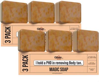 GharSoaps Sandal Wood And Saffron Soap For Glowing & Refreshing Skin(6 x 100 g)
