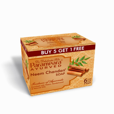 Parampara Ayurved Neem Chandan Soap Herbal Antibacterial Bathing Bar for All Skin Types(6 x 60 g)