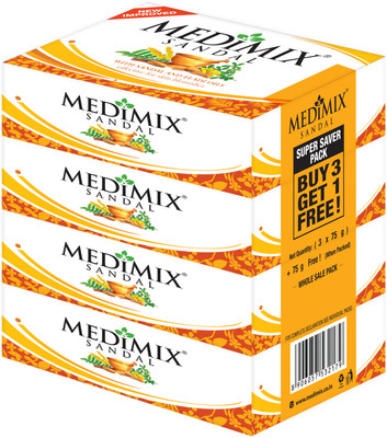 MEDIMIX SANDAL SOAP - 75g | BUY 3 GET 1 SOAP |(4 x 87.5 g)