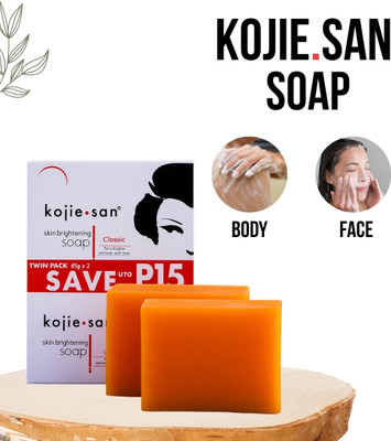 kojie.san Face & Body Soap – Kojic Acid Soap for Dark Spots & Pigmentation(2 x 65 g)