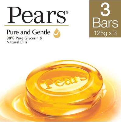 Pears Pure & Gentle Soap Bar ,Paraben-Free For Soft Skin(3 x 118 g)