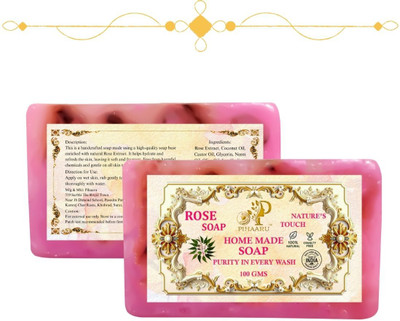 Pihaaru Pack of 2 ,Rose Spa Soap Bar – For Silky Smooth Skin (200gm).(2 x 100 g)