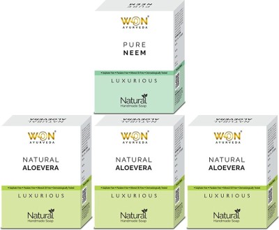 won ayurveda Neem And Pure Aloevera Soap - Pack Of 4(4 x 100 g)