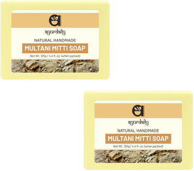 Ayurdaily NATURAL HANDMADE PREMIUM MULTANI MITTI NOURISHING BODY SOAP(2 x 125 g)