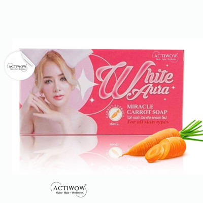 ACTIWOW White Aura Beauty Soap Detoxifying for Glowing Skin Carrot Formula(100 g)