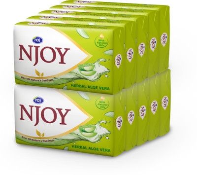 RAJ NJOY Herbal Alovera Bathing Soap(10 x 100 g)