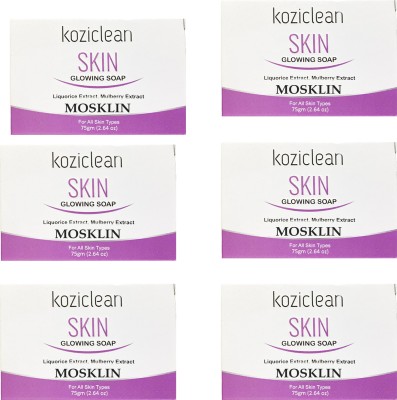 MOSKLIN KOJICLEAN SKIN GLOWING SOAP FOR ACNE FREE GLOWING SKIN PAK OF - 75g x 6(6 x 75 g)