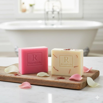 Roses and Herbs Luxury Ubtan Soap| Brightening Ayurvedic (ROSE & GLUTATHIONE)(2 x 175 g)