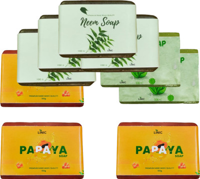 linic HERBAL NEEM SOAP(4), ALOE VERA(2), PAPAYA SOAP(3)(9 x 100 g)