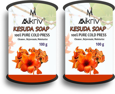 MIKRIV Natural Kesuda Bath Soap – Herbal Skin Brightening & Moisturizing Body Cleanser(2 x 100 g)