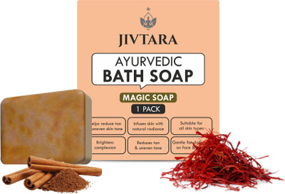 JIVTARA Chandan & Kesar Bath Soap | Handmade Soaps For Glowing(100.1 g)