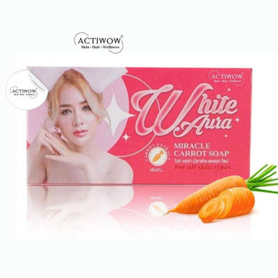 ACTIWOW White Aura Beauty Soap Luminous for Gentle Cleansing Carrot Formula(100 g)