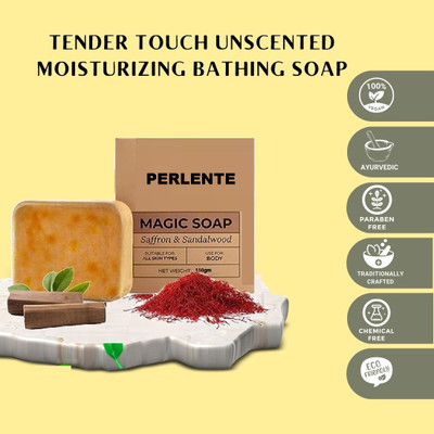 PERLENTE One of the best sandalwood and saffron handmade bath soap(150 g)