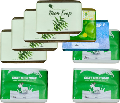 linic HERBAL NEEM SOAP(4), LEMON(1), OCEAN BLUE(1), GOAT MILK(3)(9 x 100 g)