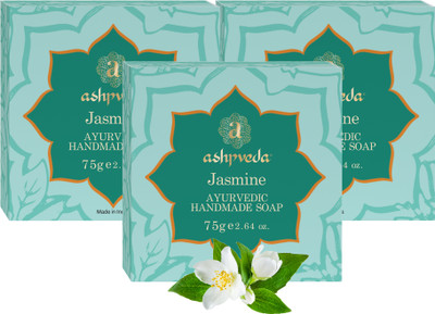 ashpveda Jasmine & Mogra Bath Soap Herbal Cleanser, Gentle Skin Care, Natural Scent(3 x 75 g)