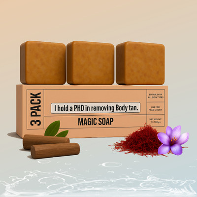 GlossEra Original Tan Removal & Skin Brightening Soap Enriched with Sandalwood for Clear(3 x 100 g)