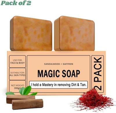Reuu Au Soaps Sandalwood & Saffron Magic Soaps For Bath Men & Women(2 x 50 g)