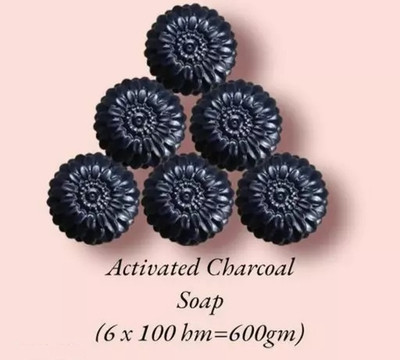 DRIDDLE Activated Charcoal Brilliance: Detoxify Your Skin with Our Invigorating Soap(6 x 50 g)