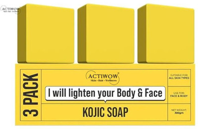 ACTIWOW Kojic Soap for Face & Body Whitening 3PCS(3 x 100 g)
