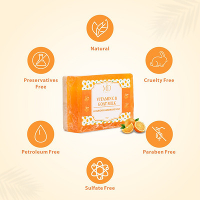 MD COSMETIC Vitamin C & Goat Milk Soap (Pack of 6)(6 Items in the set)