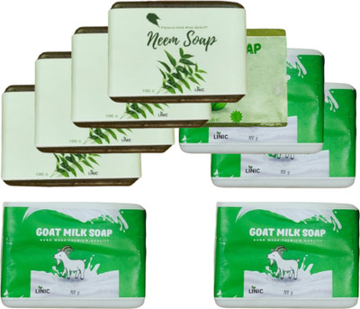linic HERBAL NEEM SOAP(4), ALOE VERA(1), GOAT MILK SOAP(4)(9 x 100 g)
