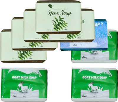 linic HERBAL NEEM SOAP(5), OCEAN BLUE(1), GOAT MILK SOAP(3)(9 x 100 g)