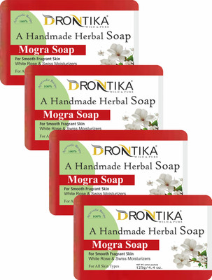 drontika Handmade Herbal Combo Assorted Natural Mogra Soap(4 x 125 g)