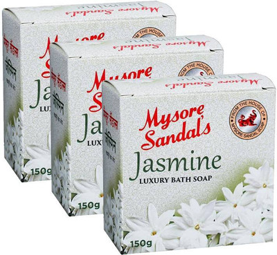 MYSORE SANDAL Jasmine Luxury Bath Soaps 150gm Pack of 3(3 x 150 g)