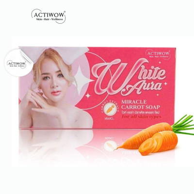 ACTIWOW White Aura Beauty Soap Detoxifying for Skin Elasticity Carrot Formula(100 g)
