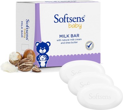 Softsens Moisturizing Milk Soap Bar Enriched with Natural Milk Cream & Shea Butter 100gx3(300 g)