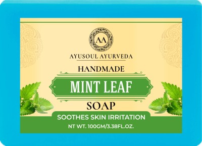 Ayusoul Ayurveda Khadi Herbal Natural Mint Bath Soap for Soothing & Natural Skin(100 g)