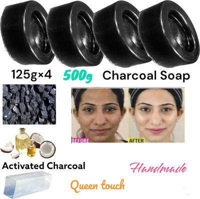 queen touch Charcoal Soap(4 x 110 g)