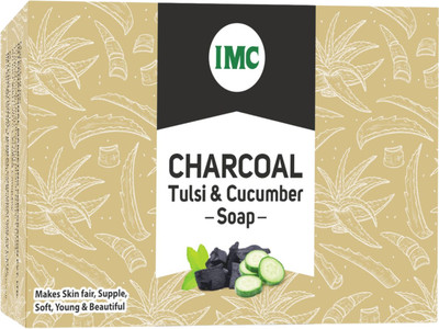 IMC Charcoal Tulsi & Cucumber Soap | Unclogs Pores, Removes Toxins & Fights Acne(75 g)