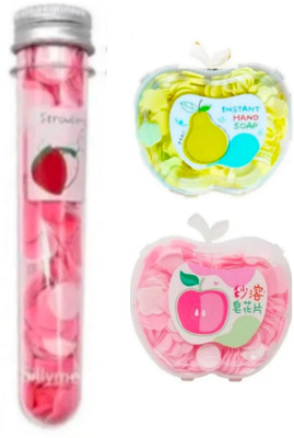 ghorela Travel Soap 1 Bottle Shape + 2 Apple Shape (Pack of 3) multicolor(3 g)
