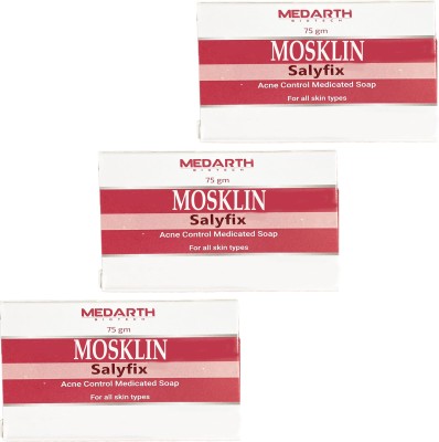 MOSKLIN MEDRATH SALYFIX BATHING SOAP FOR ACNE CONTROL GLOWING SKIN PACK OF 75g x 3(3 x 75 g)