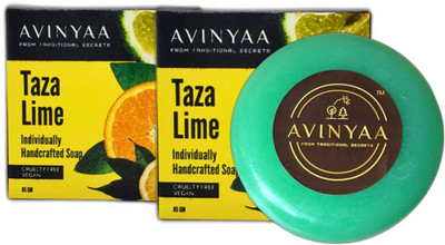 avinyaa Lime Handmade Citrus Bar with Treasure of Vitamin-C for Refreshing Bathing Bar(2 x 42.5 g)