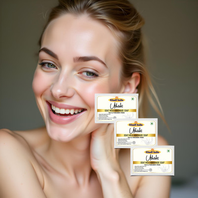 Utkrisht Hydrating Goat Milk Soap for Daily Use Pack of 3(3 x 125 g)