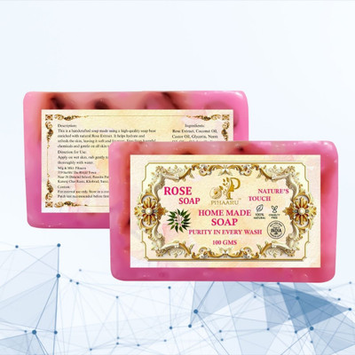 Pihaaru Pack of 2 ,Daily Use Rose Soap – Mild & Moisturizing (200gm)'(2 x 100 g)