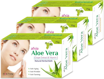 ALOE VERA Soap Pack of 3 for Acne, Pimples, Black Spots and Anti-Aging(3 x 75 g)