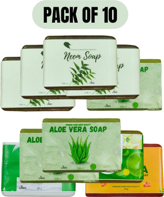 linic HERBAL NEEM SOAP(4), ALOE VERA(3), LEMON(1), PAPAYA SOAP(1), GOAT MILK(1)(10 x 100 g)