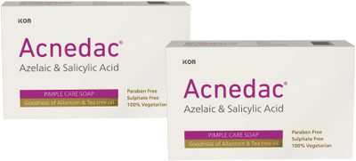 Acnedac Antiacne & Antipimple Soap 75 gm | Aloe & Salicylic Acid(2 x 75 g)