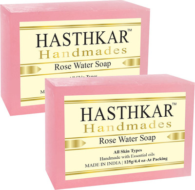 HASTHKAR Handmades Glycerine Rose Water Soap-125gm pack of 2(2 x 125 g)