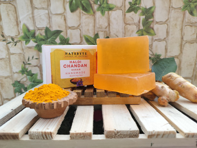 Natsbyte Haldi Chandan Kesar Skin Lightening & Brightening Soap for All Skin Type(2 x 120 g)