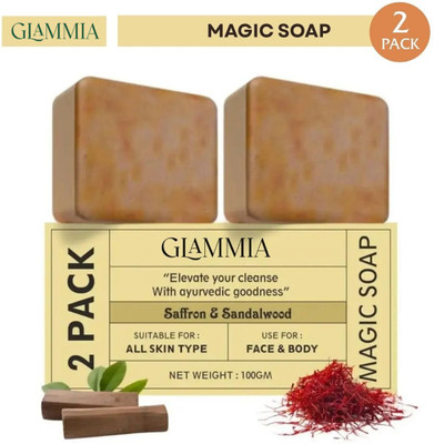 GLAMMIA Ghar Shop Magic Soap Deep Cleansing Herbal Glow Duo Soap Set(2 x 100 g)